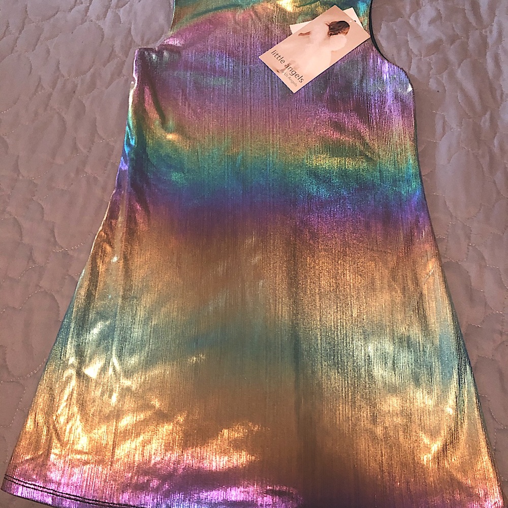 Adorable little angels multi colored girls dress